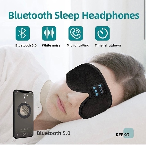 bluetooth Sleep Mask. Bluetooth 5.0 Wireless 3D Eye Cover for Stress Re… - Picture 2 of 4